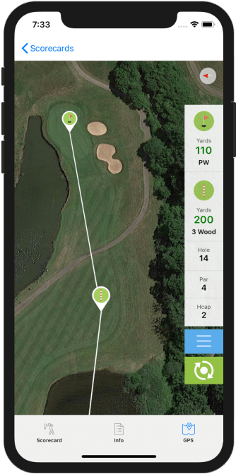 Golf GPS App Zoom and Pan