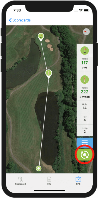 Golf GPS App Refresh Location