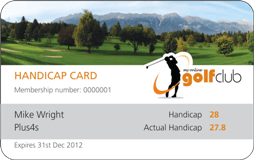 Golf Handicap Card